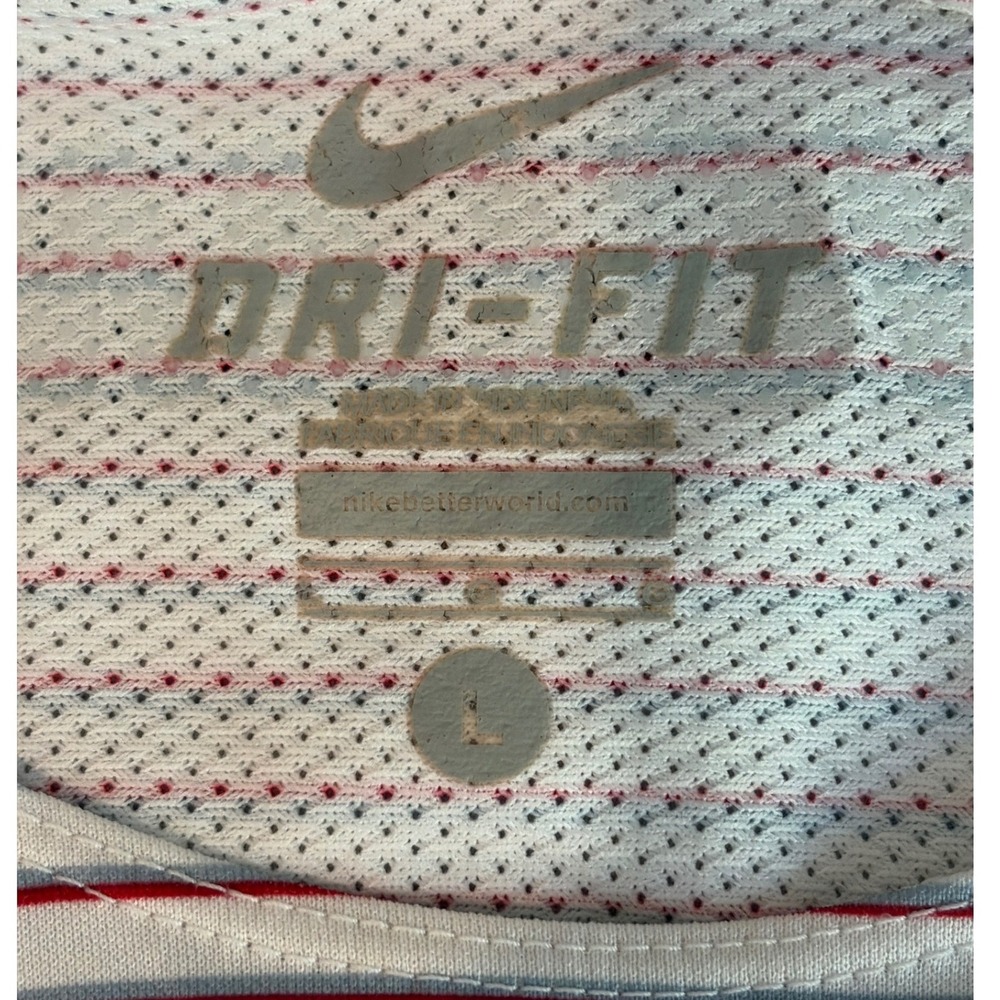 Nike Mens England Soccer Training Jersey Vauxhall Striped White Red Large - Picture 4 of 6